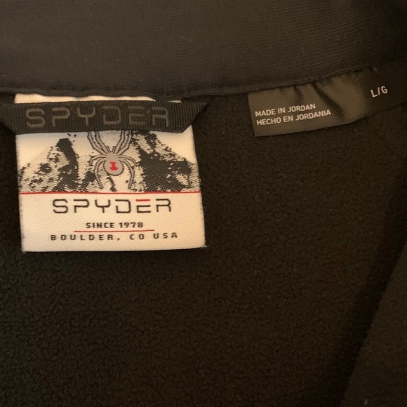 Spyder Men's Outbound Half-Zip Pullover Mid-Weight Gray Black Jacket Large L - Picture 6 of 8